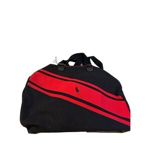 Ralph Lauren Polo red black pony duffle tote 19x15"new